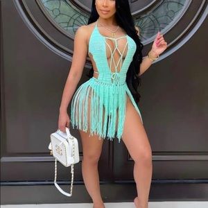 SOLD Pink fringe monokini! PINK